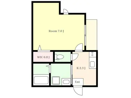 辻半荘(1K/1階)の間取り写真