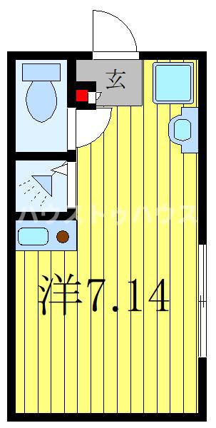 第二富岳荘(ワンルーム/1階)の間取り写真