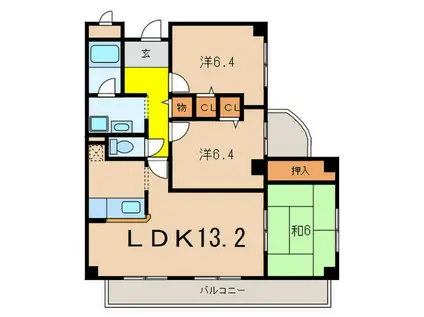 クエスタ上ヶ原(3LDK/2階)の間取り写真