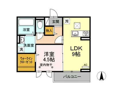 LFハイムII(1LDK/1階)の間取り写真