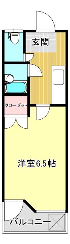 藤野コーポ(1K/1階)の間取り写真