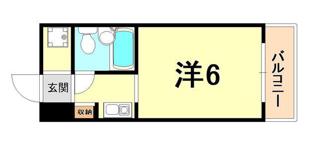 カサベラ岡本(1K/7階)の間取り写真