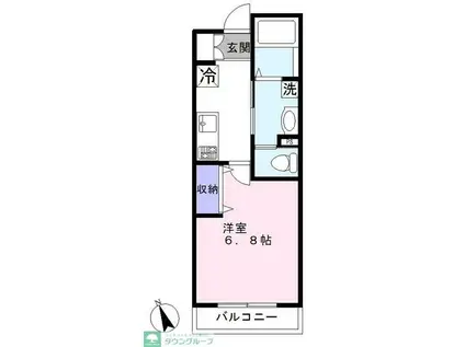 LEGARE新松戸(1K/3階)の間取り写真