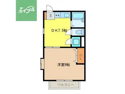 ウィンザー今泉A(1DK/1階)の間取り写真