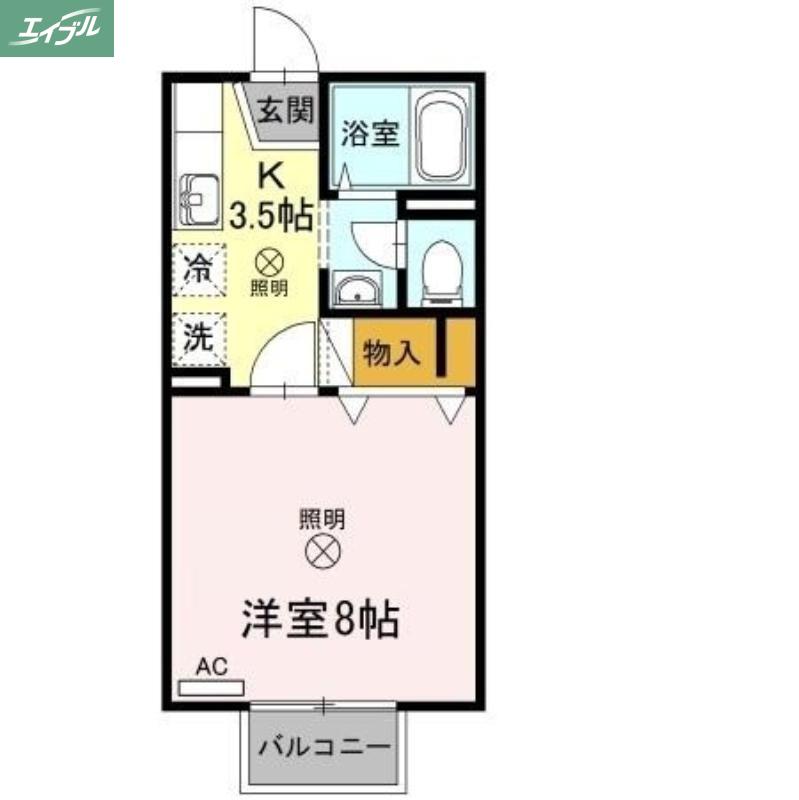 メゾンたちばなC棟(1K/2階)の間取り写真