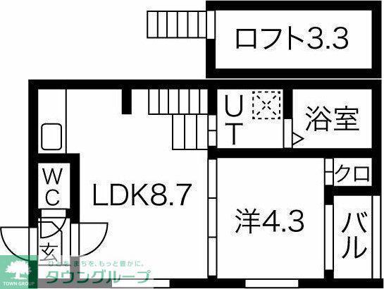 フェリーチェ山王(1LDK/1階)の間取り写真