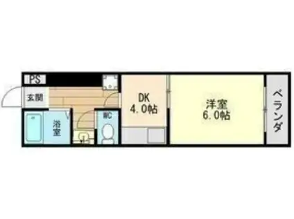 サン・クレール(1DK/4階)の間取り写真