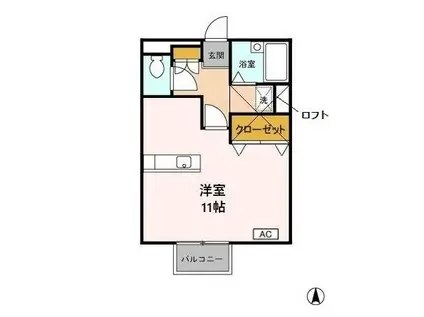 セントラルクオ(ワンルーム/2階)の間取り写真