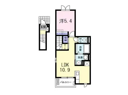 ジラソーレ(1LDK/2階)の間取り写真