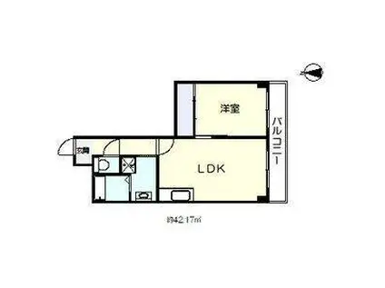 アビタコアII(1LDK/2階)の間取り写真