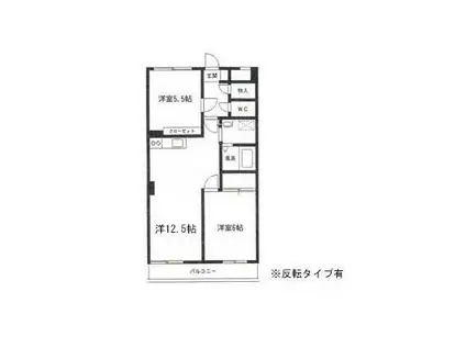 司ビル(2LDK/3階)の間取り写真