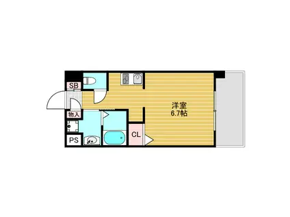 サンスクエア新大阪(1K/5階)の間取り写真