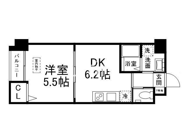 リノフラッツ(1DK/2階)の間取り写真