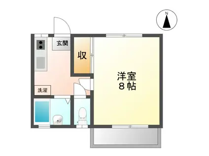 津フォーブルIII(1K/2階)の間取り写真