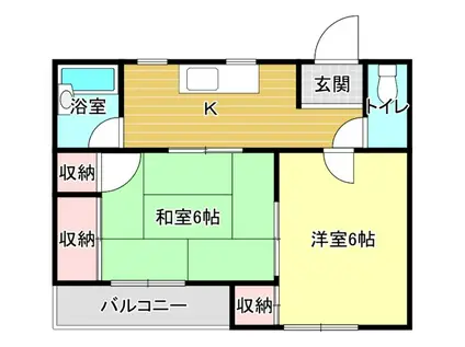 アップルツリー(2K/1階)の間取り写真