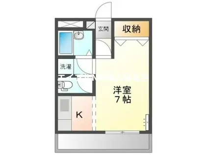 グランディール(1K/1階)の間取り写真