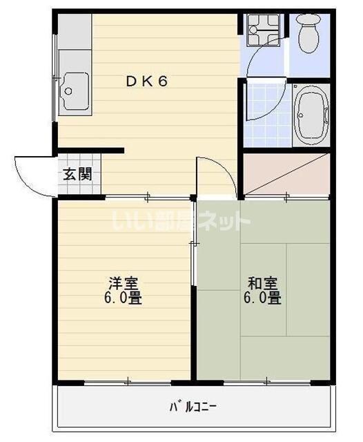 コンティニューII(2DK/2階)の間取り写真