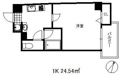 MASANI三宮(1K/5階)の間取り写真