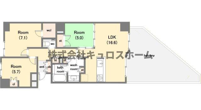 ブランズ帝塚山(3LDK/1階)の間取り写真