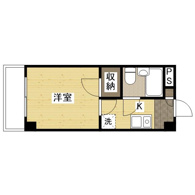 リバティ丸之内(1K/1階)の間取り写真
