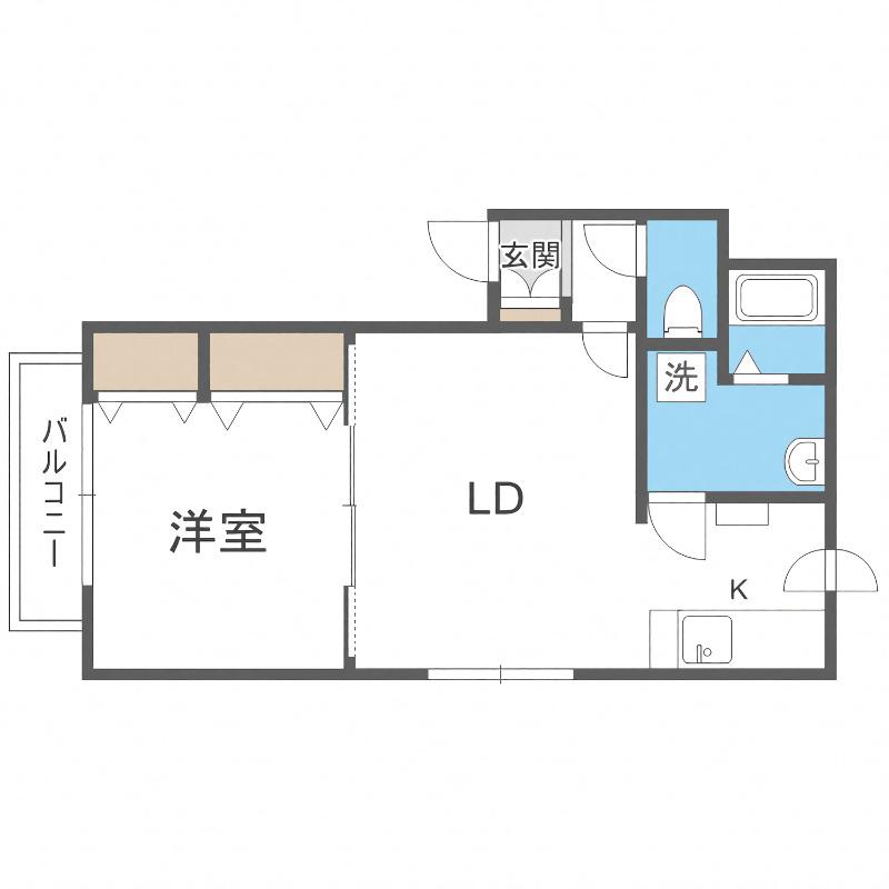 アスカア平岸(1LDK/2階)の間取り写真