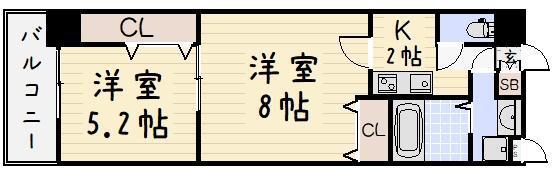 木下鉱産ビル 3(2K/6階)の間取り写真