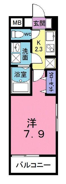 エーデルハイムD棟(1K/3階)の間取り写真