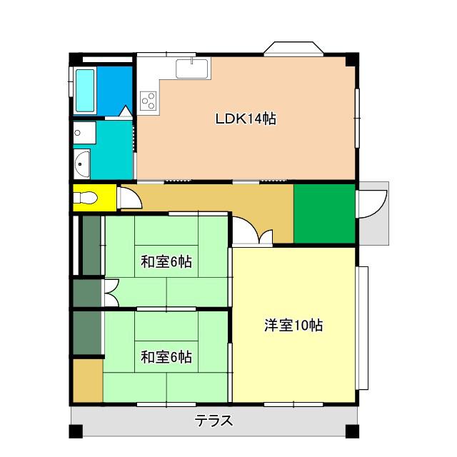 グランドステージ土佐市役所前(3LDK/1階)の間取り写真