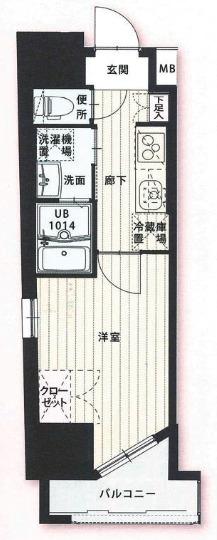 NO.103 ORIENTBLD(1K/7階)の間取り写真