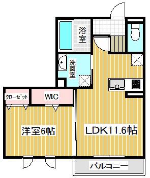 フォレストメゾン大野原(1LDK/2階)の間取り写真