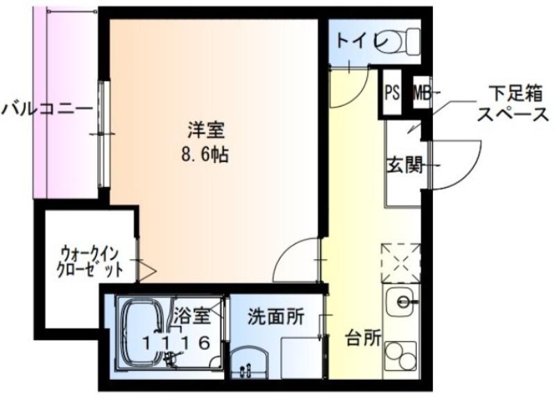 フジパレス鳳北町(1K/1階)の間取り写真