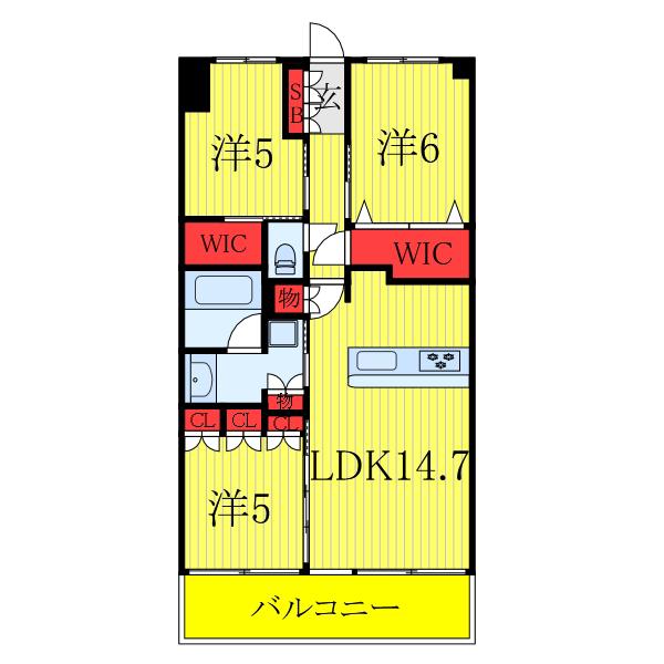 ヴェレーナグラン北赤羽マナープレイス(3LDK/5階)の間取り写真