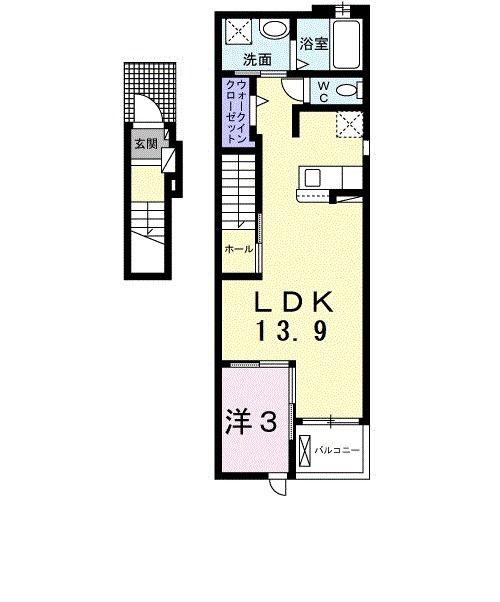 CLOVE - II(1LDK/2階)の間取り写真