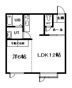 JR函館本線 砂川駅 徒歩9分 2階建 築19年(1LDK/2階)の間取り写真