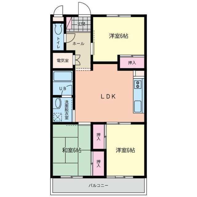 LA SOLANA(3LDK/2階)の間取り写真