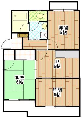 マンションサザンII(3DK/3階)の間取り写真