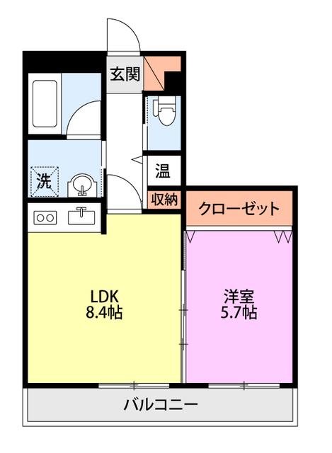 ストーンリバー(1LDK/3階)の間取り写真