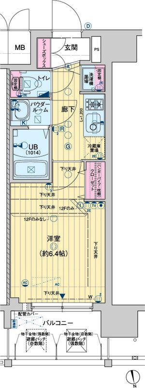 レオンコンフォート京橋(1K/7階)の間取り写真