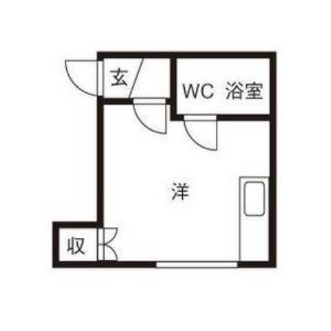 コーポライフ二十四軒N(ワンルーム/2階)の間取り写真