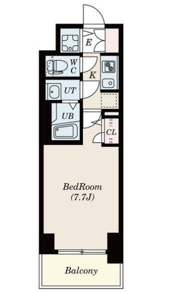 S-RESIDENCE葵(1K/6階)の間取り写真