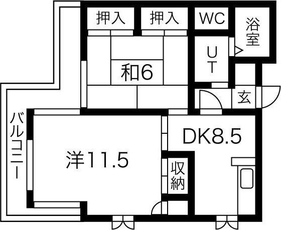 BLUE ROSE B(2DK/2階)の間取り写真