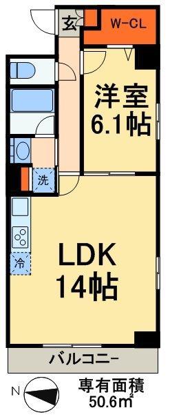 アンファンテーヌ(1LDK/1階)の間取り写真