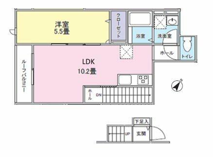 THE HOUSE NISHI HACHIOJI(1LDK/1階)の間取り写真