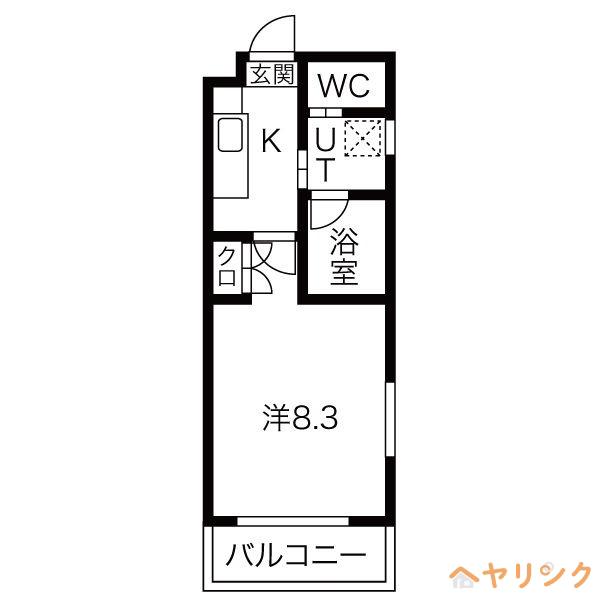 アールズコート明が丘(1K/5階)の間取り写真