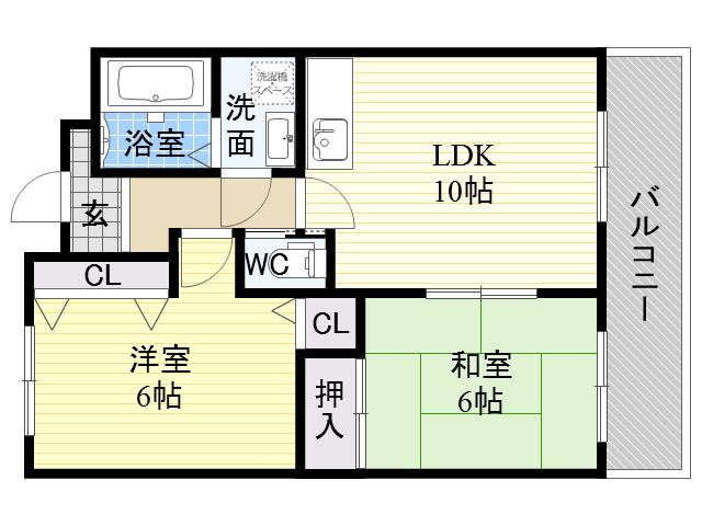 U-スギモト Ⅱ(2LDK/3階)の間取り写真