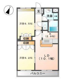 ラ・ウィンクル(2LDK/2階)の間取り写真
