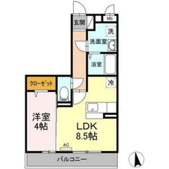 パレス イースト(1LDK/3階)の間取り写真