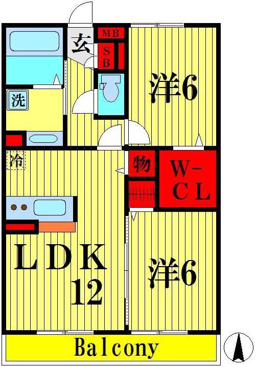エクセル弐番館(1SLDK/1階)の間取り写真