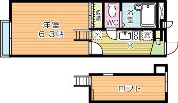 ハイツみらい(1K/1階)の間取り写真