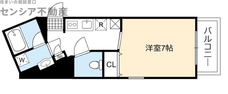 イーストクレセント(1K/10階)の間取り写真